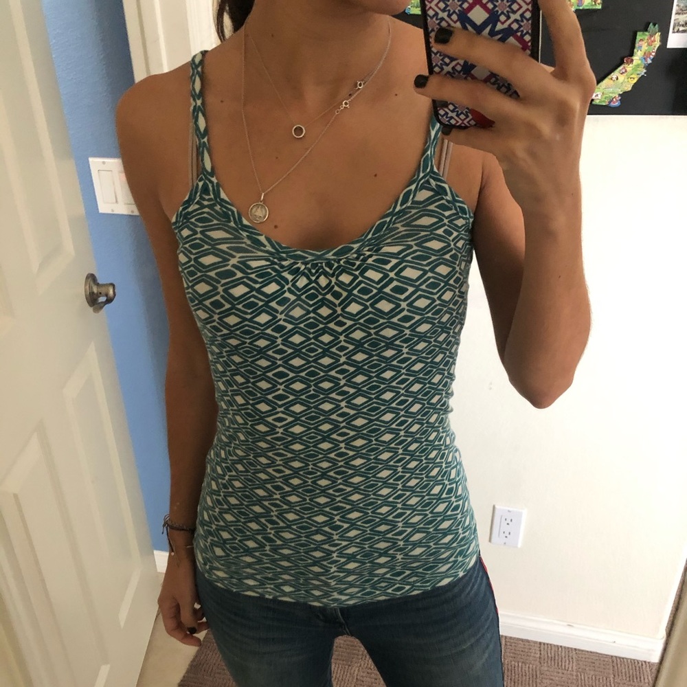 Banana Republic Turquoise Print Cotton Tank